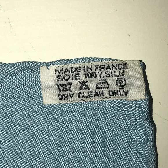 Hermès Silk Light Blue Scarf/Pocket Square - Picture 6 of 6